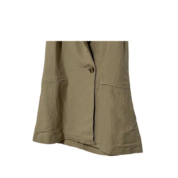 FRENCH CONNECTION TOP WOMENS 2 BIRDIE LINEN BLEND HALTER VEST BLOUSE TAN NEW - Picture 8 of 13